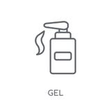 Gel linear icon. Modern outline Gel logo concept on white backgr vector illustration Gel linear icon. Modern outline Gel logo concept on white backgr vector illustration
