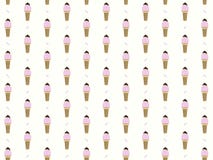 Gelado do rosa do teste padrão em uma ilustração do cone do waffle ilustração do vetor Gelado do rosa do teste padrão em uma ilustração do cone do waffle ilustração do vetor