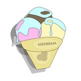 Gelado em um vidro com crosta de gelo ou chocolate ilustração stock Gelado em um vidro com crosta de gelo ou chocolate ilustração stock