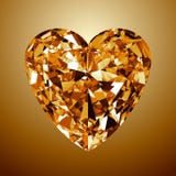 Gelber Diamond Heart stock abbildung Gelber Diamond Heart stock abbildung