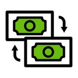 Geld?berweisungsikone Vektor Eps10 stock abbildung Geld?berweisungsikone Vektor Eps10 stock abbildung