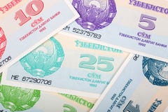 Geld von Usbekistan, ein Hintergrund Geld von Usbekistan, ein Hintergrund