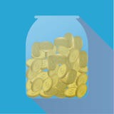 Geldglas Einsparungsdollarmünze im Glas Designart-Vektorillustration der Konzeptvektorillustration flache lizenzfreie abbildung Geldglas Einsparungsdollarmünze im Glas Designart-Vektorillustration der Konzeptvektorillustration flache lizenzfreie abbildung
