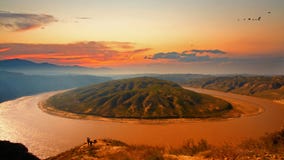 Gele Rivier die, China zich omdraaien royalty-vrije stock foto Gele Rivier die, China zich omdraaien royalty-vrije stock foto