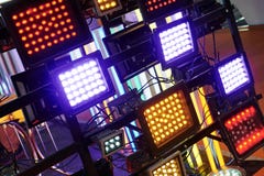 Geleide stadiumverlichting royalty-vrije stock afbeeldingen Geleide stadiumverlichting royalty-vrije stock afbeeldingen
