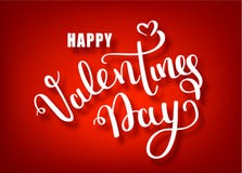 Gelukkig de Handtekening van de Valentijnskaartendag Vector het Van letters voorzien ontwerp Kaart van de de tekstgroet van de va vector illustratie Gelukkig de Handtekening van de Valentijnskaartendag Vector het Van letters voorzien ontwerp Kaart van de de tekstgroet van de va vector illustratie