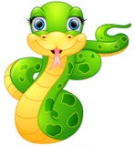 Gelukkig groen slangbeeldverhaal vector illustratie Gelukkig groen slangbeeldverhaal vector illustratie