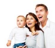 Gelukkig het Glimlachen Familieportret stock fotografie Gelukkig het Glimlachen Familieportret stock fotografie