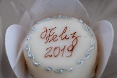 Gelukkige nieuwe jaarcake 2019 stock afbeelding Gelukkige nieuwe jaarcake 2019 stock afbeelding
