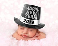 Gelukkige Nieuwjaarbaby 2019 stock foto's Gelukkige Nieuwjaarbaby 2019 stock foto's