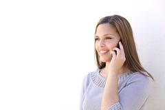 Gelukkige vrouw die de slimme telefoon uitnodigen stock afbeeldingen Gelukkige vrouw die de slimme telefoon uitnodigen stock afbeeldingen