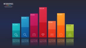 Gemakkelijk editable vector 7 opties infographic ontwerp, grafiek, PR royalty-vrije illustratie Gemakkelijk editable vector 7 opties infographic ontwerp, grafiek, PR royalty-vrije illustratie