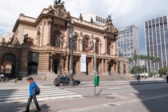 Gemeentelijk theater van Sao Paulo stock foto Gemeentelijk theater van Sao Paulo stock foto