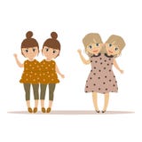 Gemelos siameses Gemelos combinados ilustración del vector Gemelos siameses Gemelos combinados ilustración del vector