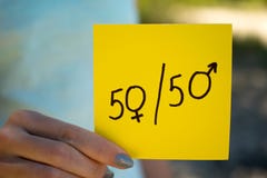 Gender equality symbol 50/50 stock images Gender equality symbol 50/50 stock images