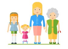 Generations of womens stock illustration Generations of womens stock illustration