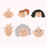 Generationsheranwachsen Leute alles Alterszeitraums vektor abbildung Generationsheranwachsen Leute alles Alterszeitraums vektor abbildung