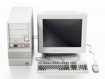 Generic vintage 90`s style computer isolated on white. 3D illustration vector illustration Generic vintage 90`s style computer isolated on white. 3D illustration vector illustration