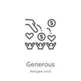 generous icon vector from refugee crisis collection. Thin line generous outline icon vector illustration. Outline, thin line royalty free illustration generous icon vector from refugee crisis collection. Thin line generous outline icon vector illustration. Outline, thin line royalty free illustration