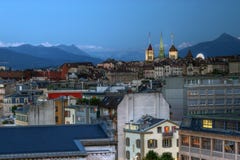 geneva hdr linia horyzontu Switzerland obraz stock geneva hdr linia horyzontu Switzerland obraz stock