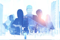 Gens d'affaires de silhouettes, paysage urbain illustration de vecteur Gens d'affaires de silhouettes, paysage urbain illustration de vecteur