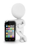 gente blanca 3d con un smartphone stock de ilustración gente blanca 3d con un smartphone stock de ilustración