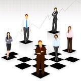 Gente di affari sulla scheda di scacchi illustrazione di stock Gente di affari sulla scheda di scacchi illustrazione di stock