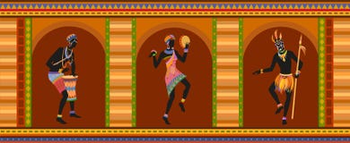 Gente etnica dell'Africano di ballo illustrazione di stock Gente etnica dell'Africano di ballo illustrazione di stock