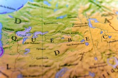 Geografische kaart van de staat Quebec van Canada met belangrijke steden Stock Foto's Geografische kaart van de staat Quebec van Canada met belangrijke steden Stock Foto's
