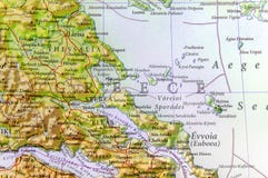 Geografische kaart van Europees land Griekenland met belangrijke steden royalty-vrije stock fotografie Geografische kaart van Europees land Griekenland met belangrijke steden royalty-vrije stock fotografie