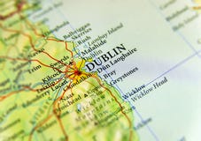 Geografische kaart van Europees land Ierland met de hoofdstad van Dublin royalty-vrije stock foto's Geografische kaart van Europees land Ierland met de hoofdstad van Dublin royalty-vrije stock foto's