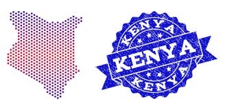 Composition of Gradiented Dotted Map of Kenya and Grunged Stamp stock illustration Composition of Gradiented Dotted Map of Kenya and Grunged Stamp stock illustration