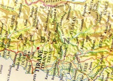 Geographic map of European country Albania with important cities Royalty Free Stock Photos Geographic map of European country Albania with important cities Royalty Free Stock Photos