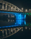 Geometric blue bridge to another world