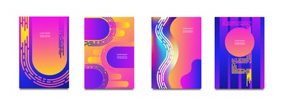 Geometric covers set. Round gradient shapes composition. Cool modern neon color. Abstract fluid shapes. Liquid and fluid poster. F royalty free illustration Geometric covers set. Round gradient shapes composition. Cool modern neon color. Abstract fluid shapes. Liquid and fluid poster. F royalty free illustration