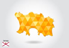 Geometric polygonal style vector map of Jersey. Low poly map of Jersey. royalty free illustration Geometric polygonal style vector map of Jersey. Low poly map of Jersey. royalty free illustration