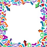 In geometrisch de stijlkader van elementenmemphis met pijlen Vector moderne abstracte ontwerpaffiche, dekking, kaartontwerp vector illustratie In geometrisch de stijlkader van elementenmemphis met pijlen Vector moderne abstracte ontwerpaffiche, dekking, kaartontwerp vector illustratie