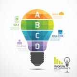 Geometrische de gloeilampenbanner van het Infographicmalplaatje stock illustratie Geometrische de gloeilampenbanner van het Infographicmalplaatje stock illustratie