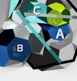 geometrische Zusammensetzung des Hexagons 3d, geometrischer digitaler abstrakter Hintergrund vektor abbildung geometrische Zusammensetzung des Hexagons 3d, geometrischer digitaler abstrakter Hintergrund vektor abbildung