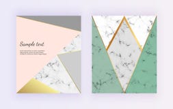 Geometrischer Entwurf mit goldenen des Rosas, Grüner und Grauer dreieckigen Formen der Linien, Moderne Modehintergründe für Einla lizenzfreie abbildung Geometrischer Entwurf mit goldenen des Rosas, Grüner und Grauer dreieckigen Formen der Linien, Moderne Modehintergründe für Einla lizenzfreie abbildung