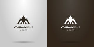 Geometrisk logo för enkel vektor av ett berglandskap av triangulära diagram stock illustrationer Geometrisk logo för enkel vektor av ett berglandskap av triangulära diagram stock illustrationer
