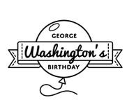 George Washington`s birthday greeting emblem royalty free illustration George Washington`s birthday greeting emblem royalty free illustration