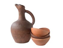 Georgian wine old clay jug with clay cup royalty free stock image Georgian wine old clay jug with clay cup royalty free stock image