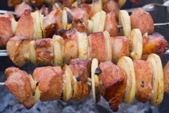 georgian овощи shashlik мяса еды Стоковая Фотография georgian овощи shashlik мяса еды Стоковая Фотография