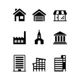 Geplaatste architectuurpictogrammen vector illustratie Geplaatste architectuurpictogrammen vector illustratie
