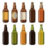 Geplaatste bierflessen vector illustratie Geplaatste bierflessen vector illustratie
