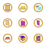 Geplaatste boekenpictogrammen, beeldverhaalstijl Royalty-vrije Stock Afbeelding Geplaatste boekenpictogrammen, beeldverhaalstijl Royalty-vrije Stock Afbeelding