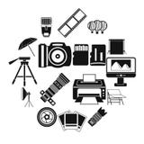 Geplaatste de pictogrammen van de fotostudio, eenvoudige stijl Royalty-vrije Stock Foto Geplaatste de pictogrammen van de fotostudio, eenvoudige stijl Royalty-vrije Stock Foto