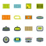 Geplaatste de pictogrammen van het sportstadion, vlakke stijl royalty-vrije illustratie Geplaatste de pictogrammen van het sportstadion, vlakke stijl royalty-vrije illustratie