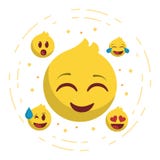 Geplaatste Emojigezichten - Vector stock illustratie Geplaatste Emojigezichten - Vector stock illustratie